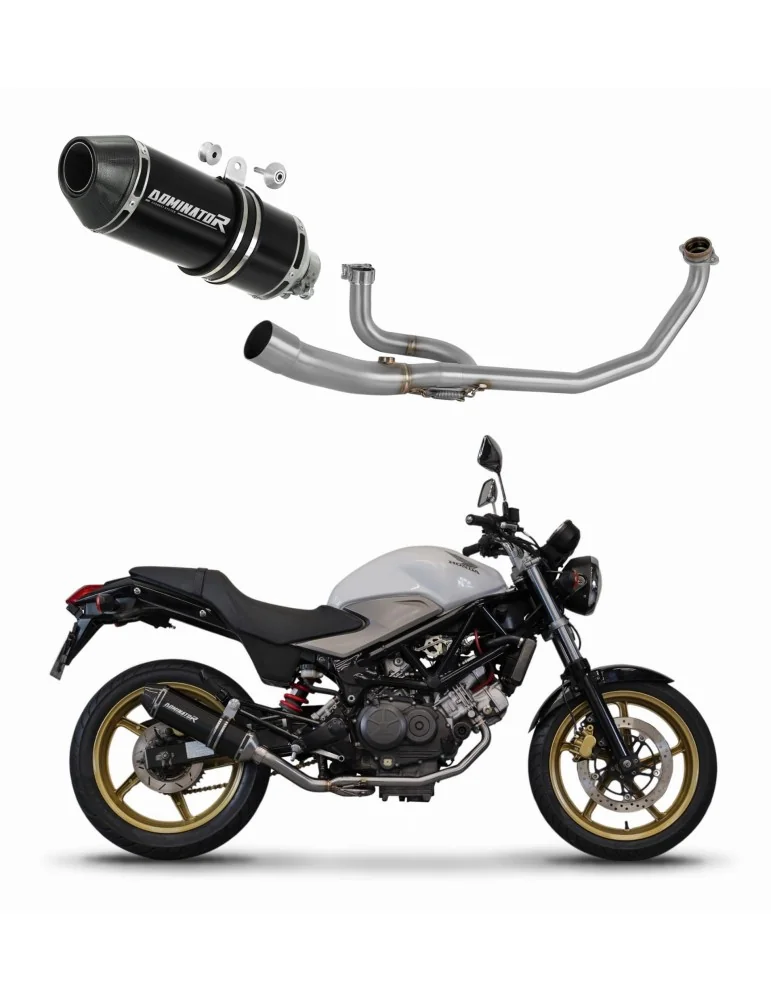 Ligne d'échappement complète inox Dominator HP3 Noir pour Honda VTR 250 (2009-2015)