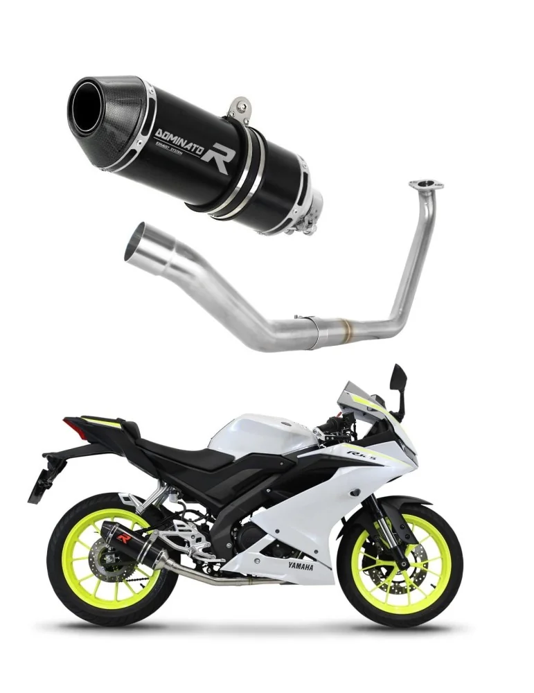 Ligne d'échappement complète inox Dominator HP3 Noir pour Yamaha YZF R125 (2019-2020)