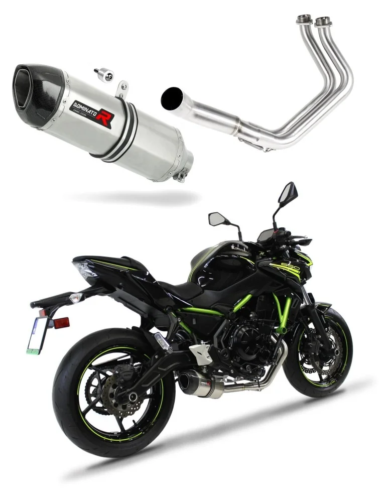 Ligne d'échappement complète inox Dominator HP1 pour Kawasaki Z650 (2017-2023)