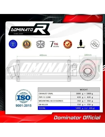 Silencieux slip-on Dominator OV pour Yamaha FJ 1200