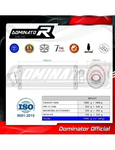 Silencieux slip-on Dominator OV pour Yamaha FJ 1100