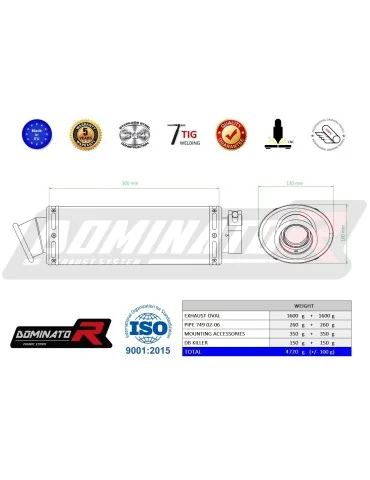 Silencieux slip-on Dominator OV pour Ducati 749 (2002-2006)