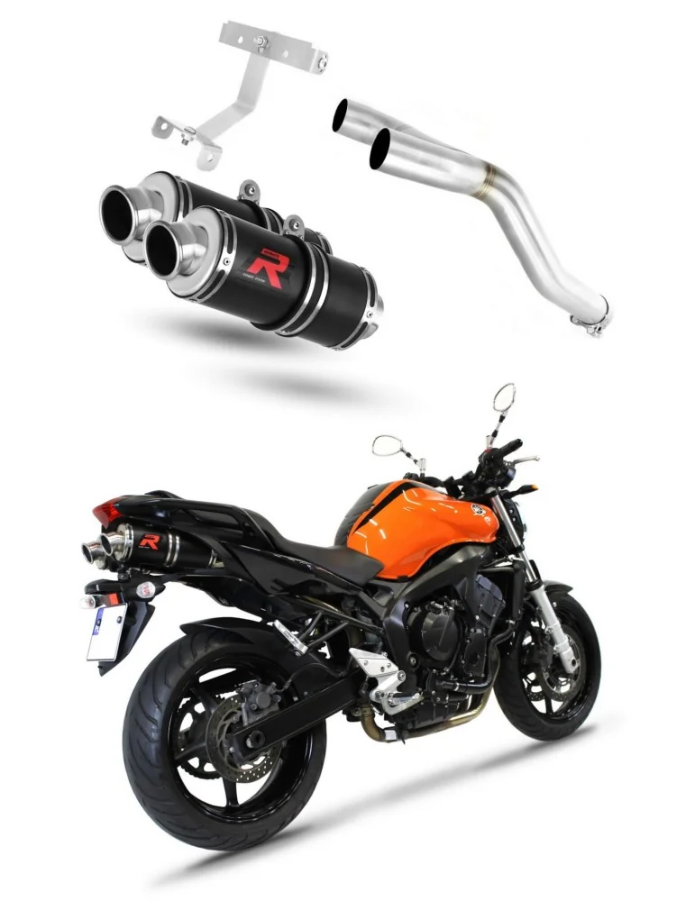 Silencieux slip-on Dominator GP1 Noir pour Yamaha FZ6 Fazer 600 S2 (2006-2010)