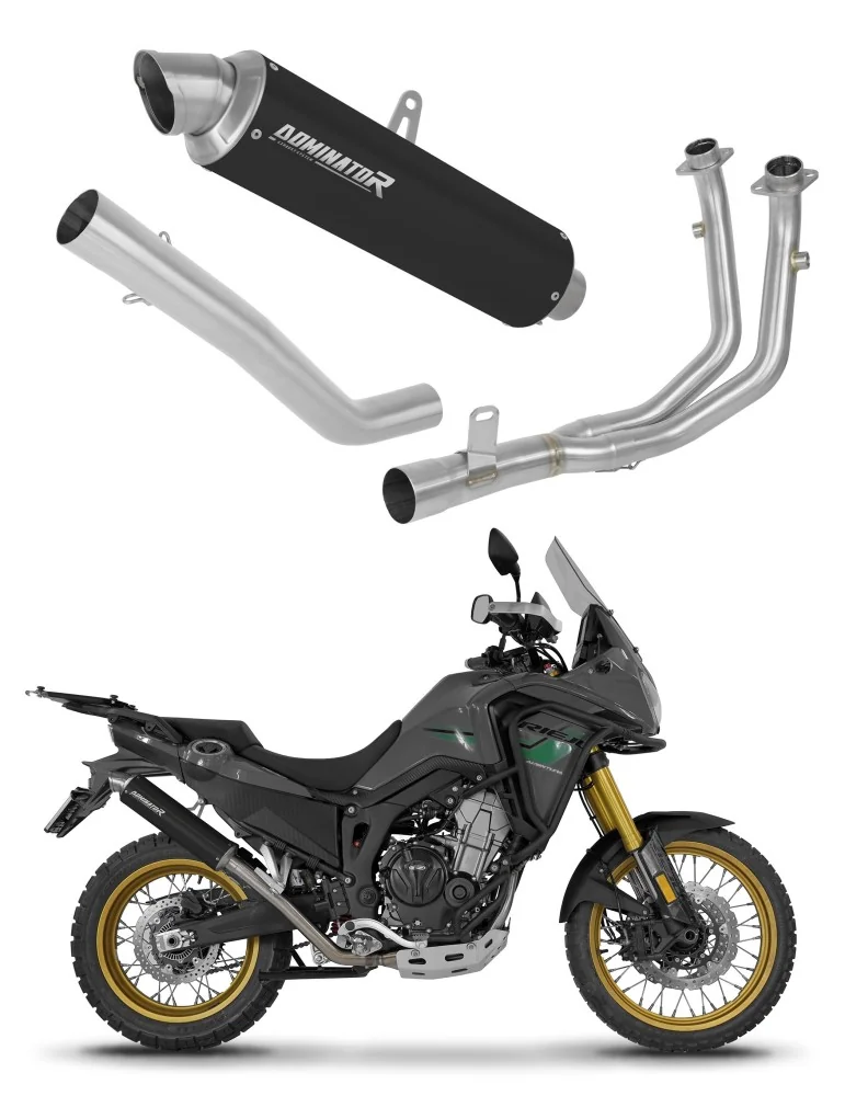 Ligne d'échappement complète inox Dominator GPF Noir pour Rieju Aventura 500 (2023-2026)