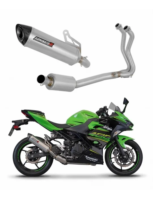 Ligne d'échappement complète inox Dominator HP8 pour Kawasaki Ninja 400 2018-2022, vue 1