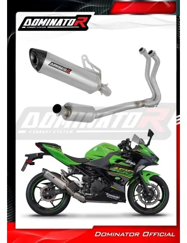 Ligne d'échappement complète inox Dominator HP8 pour Kawasaki Ninja 400 (2018-2022)