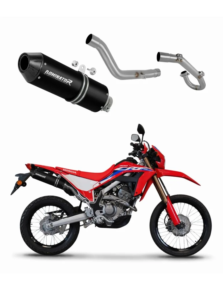 Ligne d'échappement complète inox Dominator MX2 Noir pour Honda CRF 300L / Rally (2021-2023)