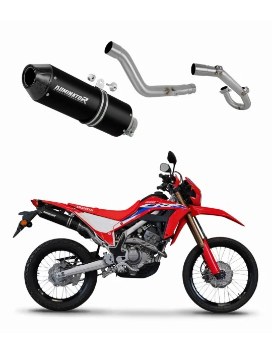 Ligne d'échappement complète inox Dominator MX2 Noir pour Honda CRF 300L / Rally 2021-2023, vue 1