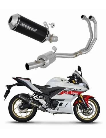 Ligne d'échappement complète inox Dominator OV G2 Noir pour Yamaha YZF-R3 (2019-2024) - réf. YA147DEXABL
