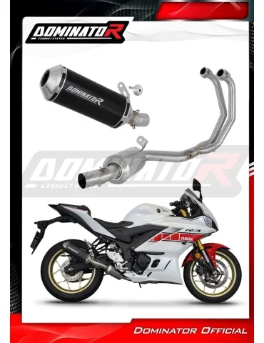 Ligne d'échappement complète inox Dominator OV G2 Noir pour Yamaha YZF-R3 (2019-2024) - réf. YA147DEXABL