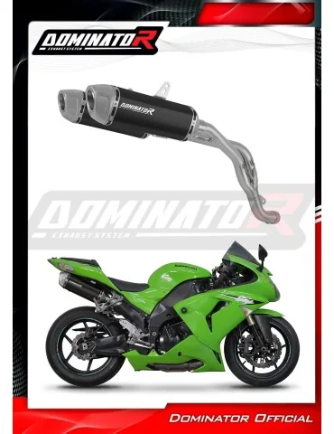 Silencieux slip-on Dominator S6 Noir pour Kawasaki ZX10R (2006-2007) - réf. KA089DS6BL