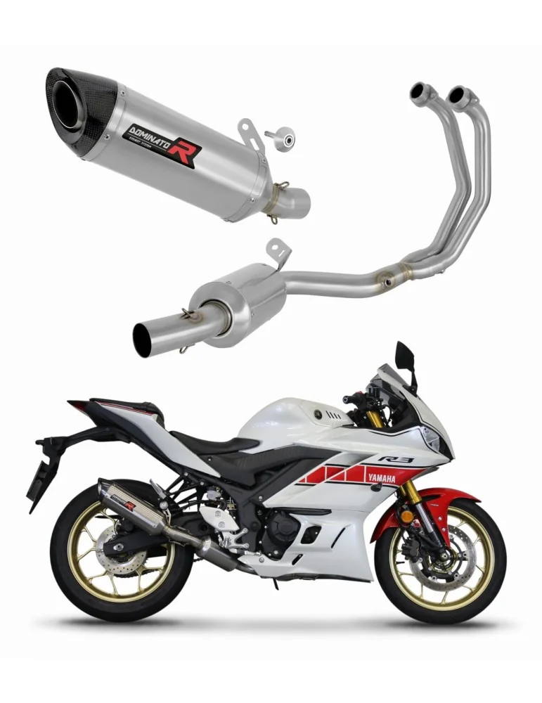 Ligne d'échappement complète inox Dominator HP8 pour Yamaha YZF-R3 (2019-2024) - réf. YA147DEXF