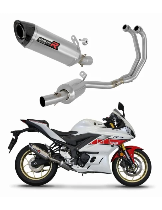 Ligne d'échappement complète inox Dominator HP8 pour Yamaha YZF-R3 2019-2024, vue 1