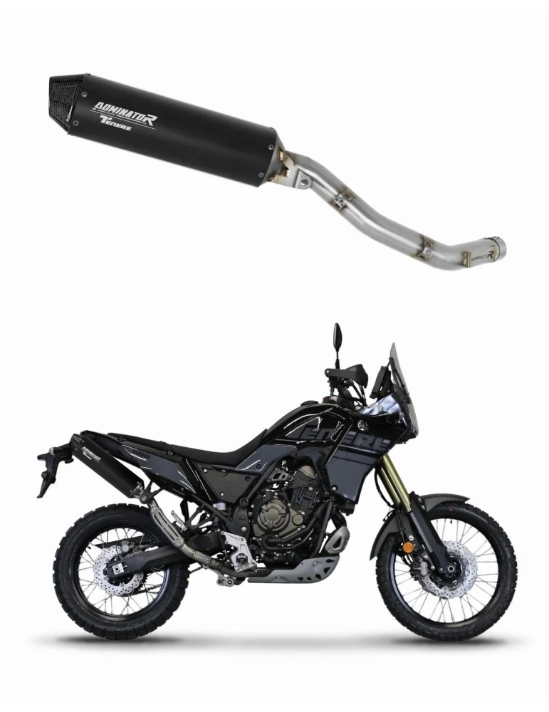 Silencieux slip-on Dominator MX2 Noir pour Yamaha Tenere 700 (2019-2020)