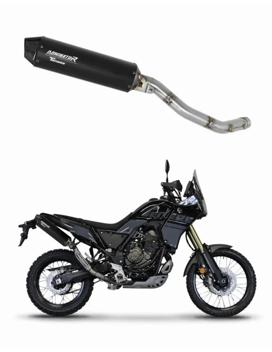 Silencieux slip-on Dominator MX2 Noir pour Yamaha Tenere 700 2019-2020, vue 1