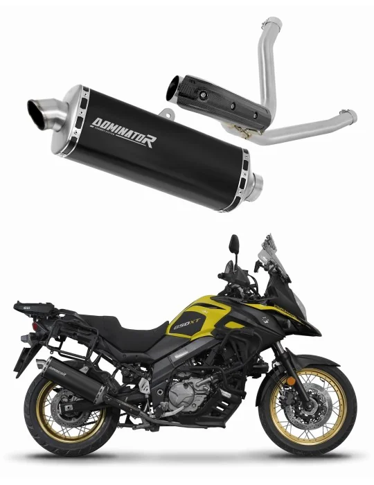 Silencieux slip-on Dominator P7 Noir pour Suzuki DL 650 V-Strom 2017-2025, vue 1