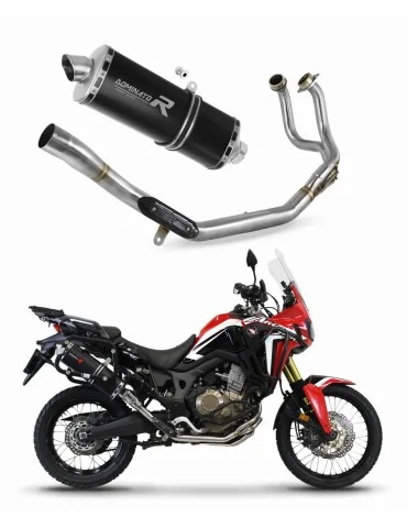 Ligne d'échappement complète inox Dominator P7 Noir pour Honda CRF 1000L Africa Twin (2016-2019)