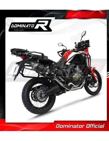 Ligne d'échappement complète inox Dominator P7 Noir pour Honda CRF 1000L Africa Twin (2016-2019)