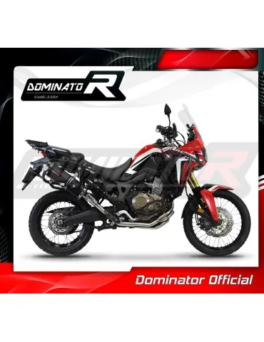 Ligne d'échappement complète inox Dominator P7 Noir pour Honda CRF 1000L Africa Twin (2016-2019)