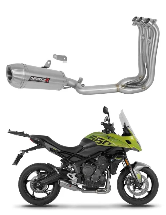 Ligne d'échappement complète inox Dominator S3 pour Triumph Tiger Sport 660 2025-2026, vue 1