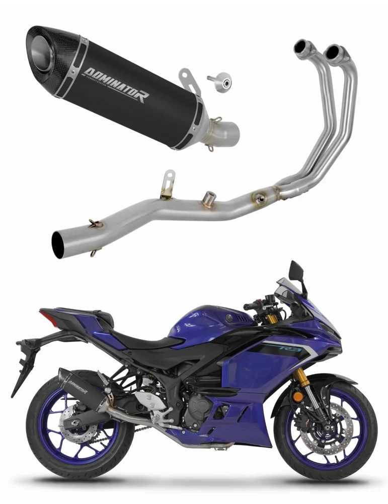 Ligne d'échappement complète inox Dominator HP8 Noir pour Yamaha YZF-R3 (2025-2026)