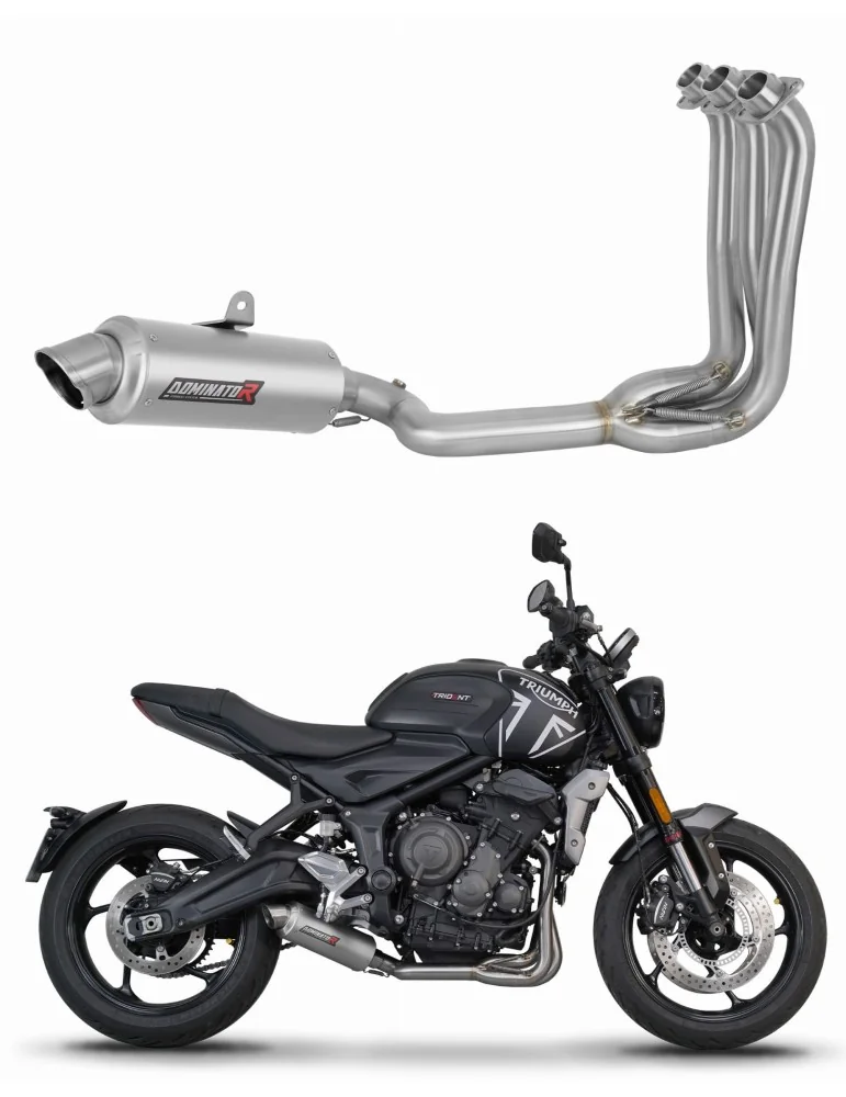 Ligne d'échappement complète inox Dominator GPF pour Triumph Trident 660 (2021-2024)