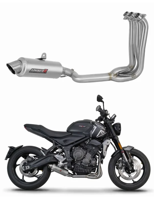 Ligne d'échappement complète inox Dominator GPF pour Triumph Trident 660 2021-2024, vue 1