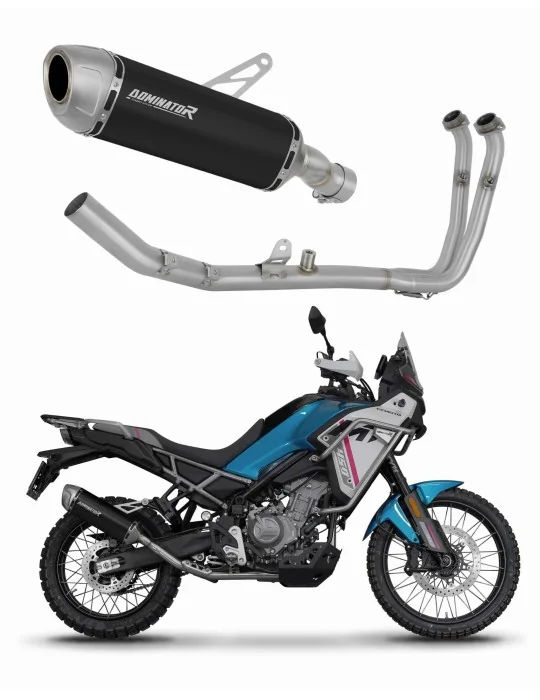 Ligne d'échappement complète inox Dominator S6 Noir pour CF Moto 450 MT 2024-2026, vue 1