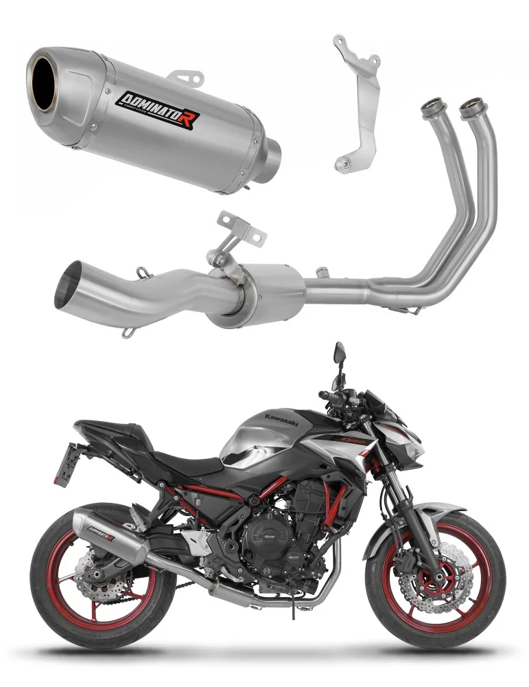 Ligne d'échappement complète inox Dominator S6 pour Kawasaki Z650 (2023-2026)