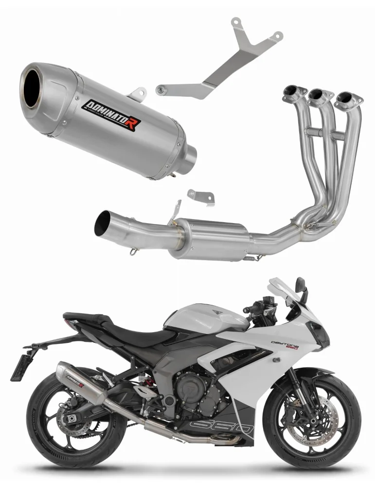 Ligne d'échappement complète inox Dominator S6 pour Triumph Daytona 660 (2024-2026)
