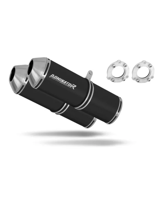 Silencieux bolt-on Dominator OVR Noir pour Suzuki SV 1000 S 2003-2007, vue 1
