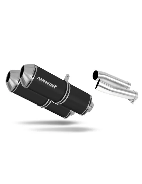 Silencieux slip-on Dominator OVR Noir pour Aprilia Tuono 1000 R 2006-2010, vue 1