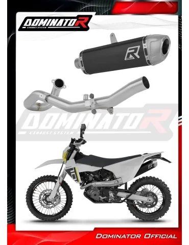 Ligne d'échappement complète inox Dominator S6 Noir pour Husqvarna 701 Enduro (2026)