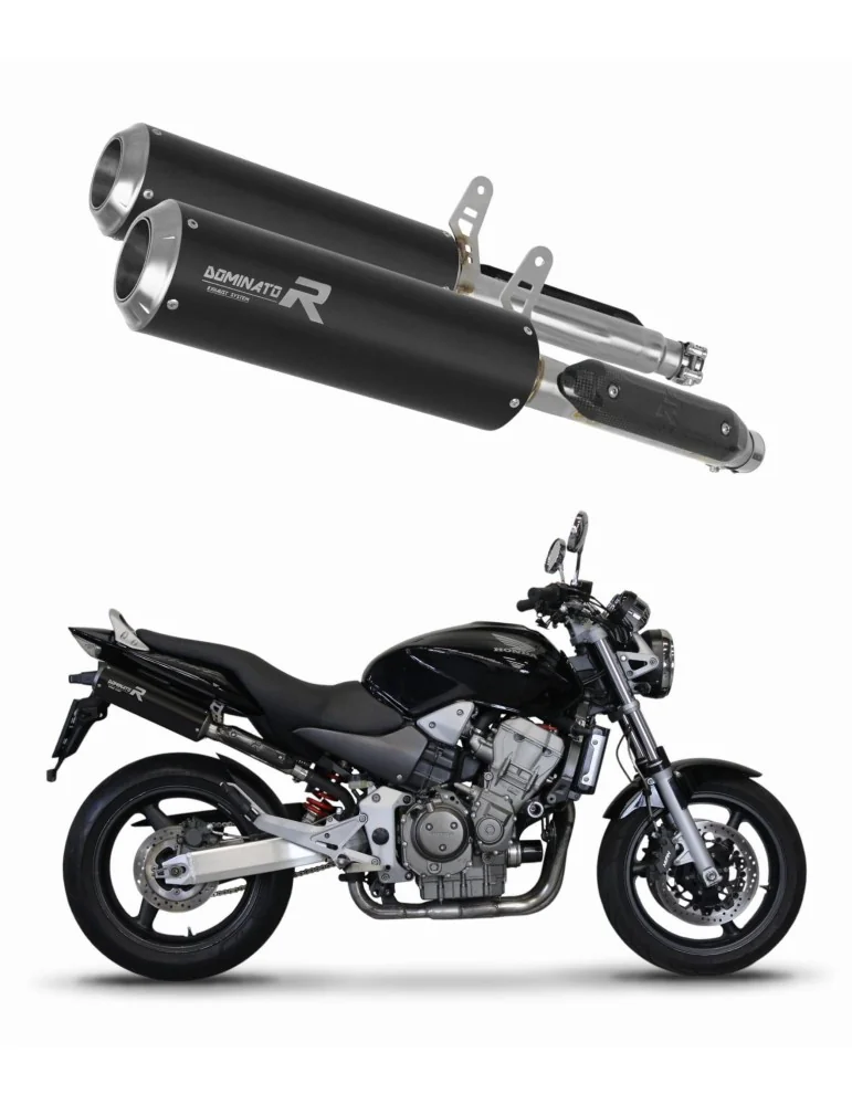 Silencieux slip-on Dominator GP Noir pour Honda CB 900F Hornet (2002-2007)