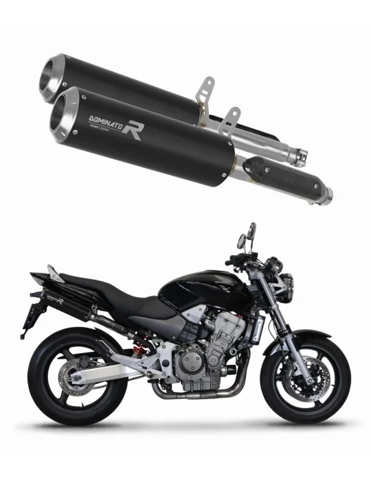 Silencieux slip-on Dominator GP Noir pour Honda CB 900F Hornet 2002-2007, vue 1