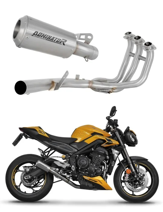 Ligne d'échappement complète inox Dominator GPS pour Triumph Street Triple 765 RS 2024-2025, vue 1
