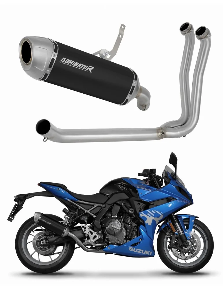 Ligne d'échappement complète inox Dominator S6 Noir pour Suzuki GSX-8S / 8R (2022-2024)