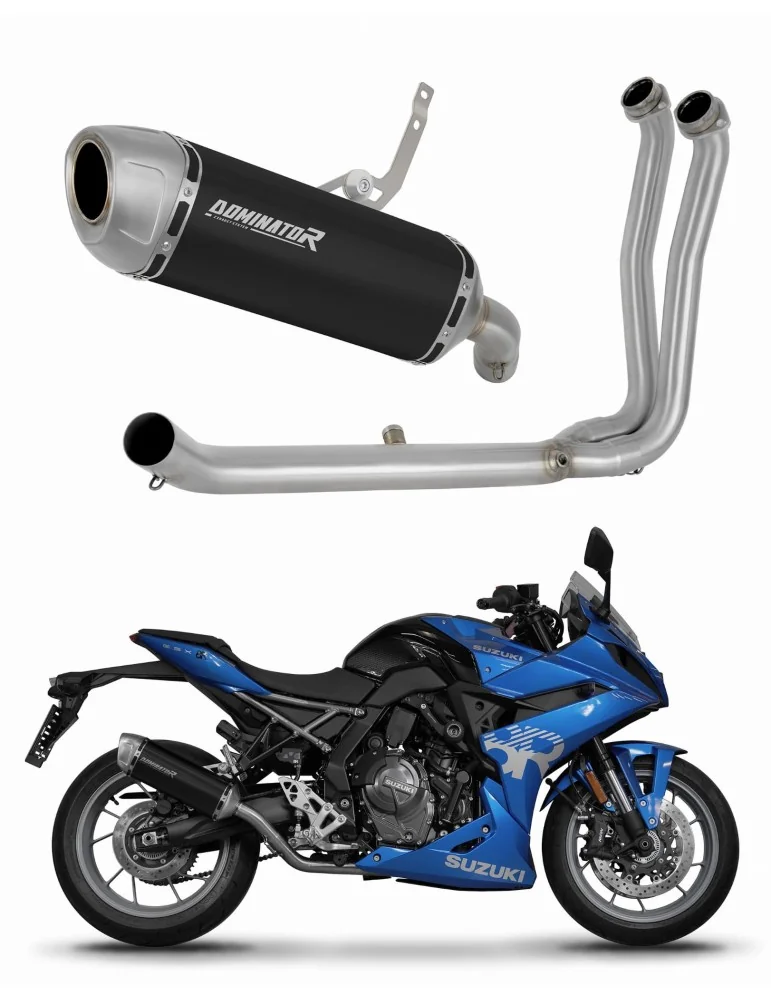 Ligne d'échappement complète inox Dominator S6 Noir pour Suzuki GSX-8R / 8S (2023-2025)