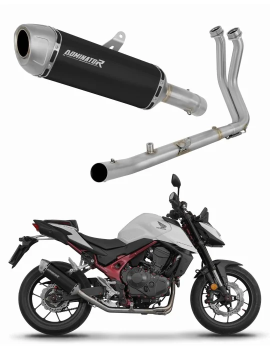 Ligne d'échappement complète inox Dominator S6 Noir pour Honda CB 750 Hornet 2024-2025, vue 1