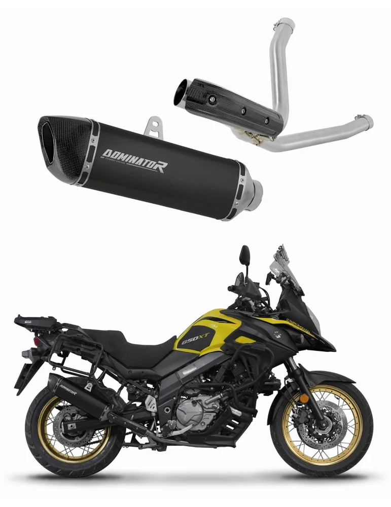Silencieux slip-on Dominator HP6 Noir pour Suzuki DL 650 V-Strom (2017-2025)