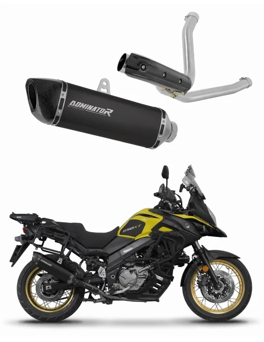 Silencieux slip-on Dominator HP6 Noir pour Suzuki DL 650 V-Strom 2017-2025, vue 1