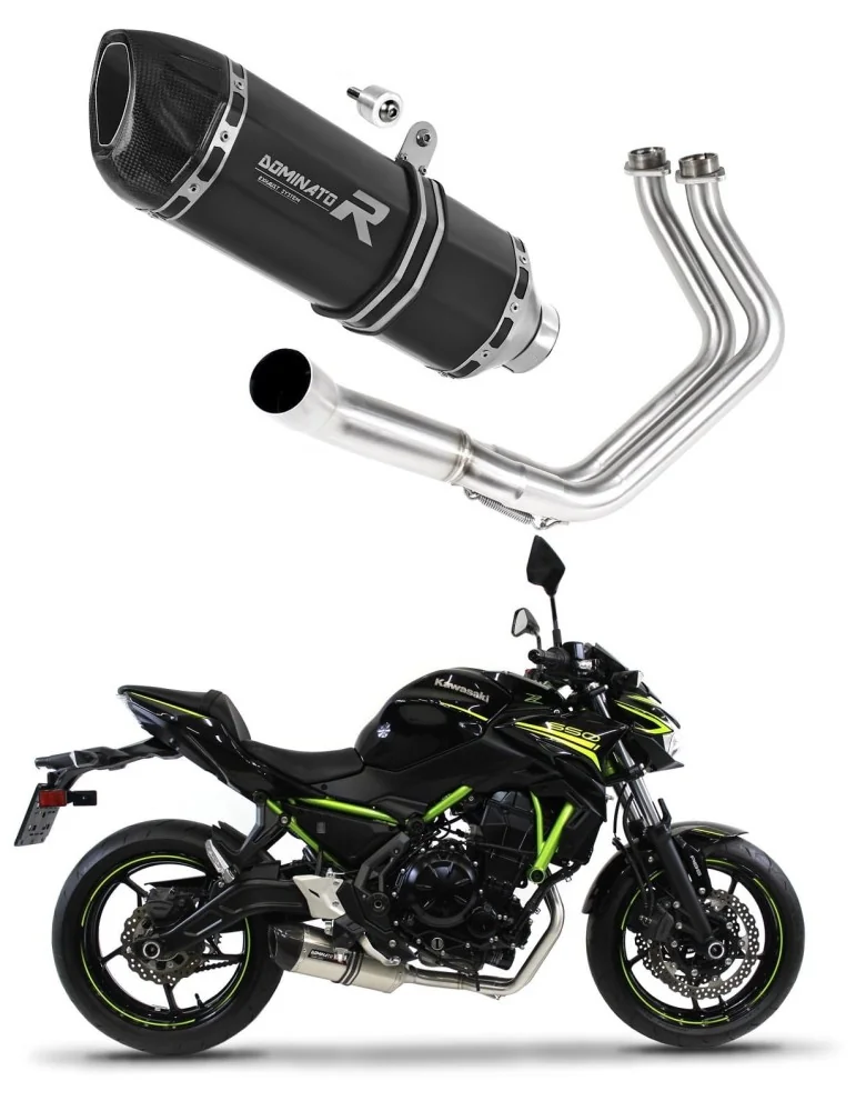 Ligne d'échappement complète inox Dominator HP1 Noir pour Kawasaki Z650 (2017-2023)