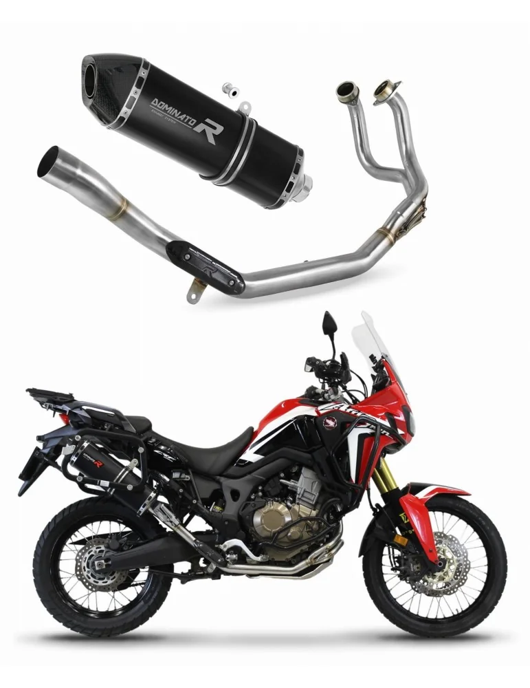 Ligne d'échappement complète inox Dominator HP7 Noir pour Honda CRF 1000L Africa Twin (2016-2019)