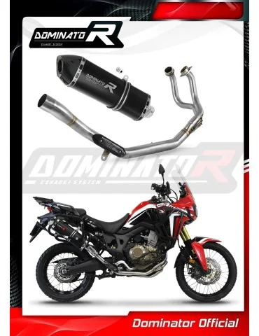 Ligne d'échappement complète inox Dominator HP7 Noir pour Honda CRF 1000L Africa Twin (2016-2019)