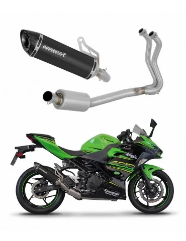 Ligne d'échappement complète inox Dominator HP8 Noir pour Kawasaki Ninja 400 (2018-2022)