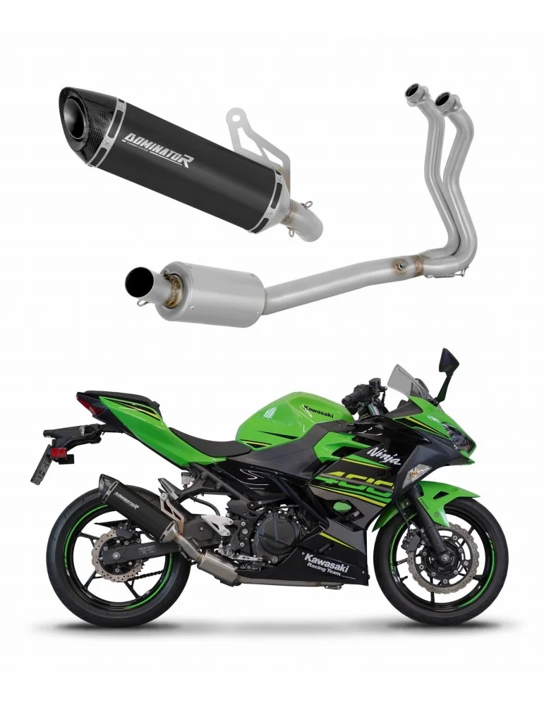 Ligne d'échappement complète inox Dominator HP8 Noir pour Kawasaki Ninja 400 (2018-2022)