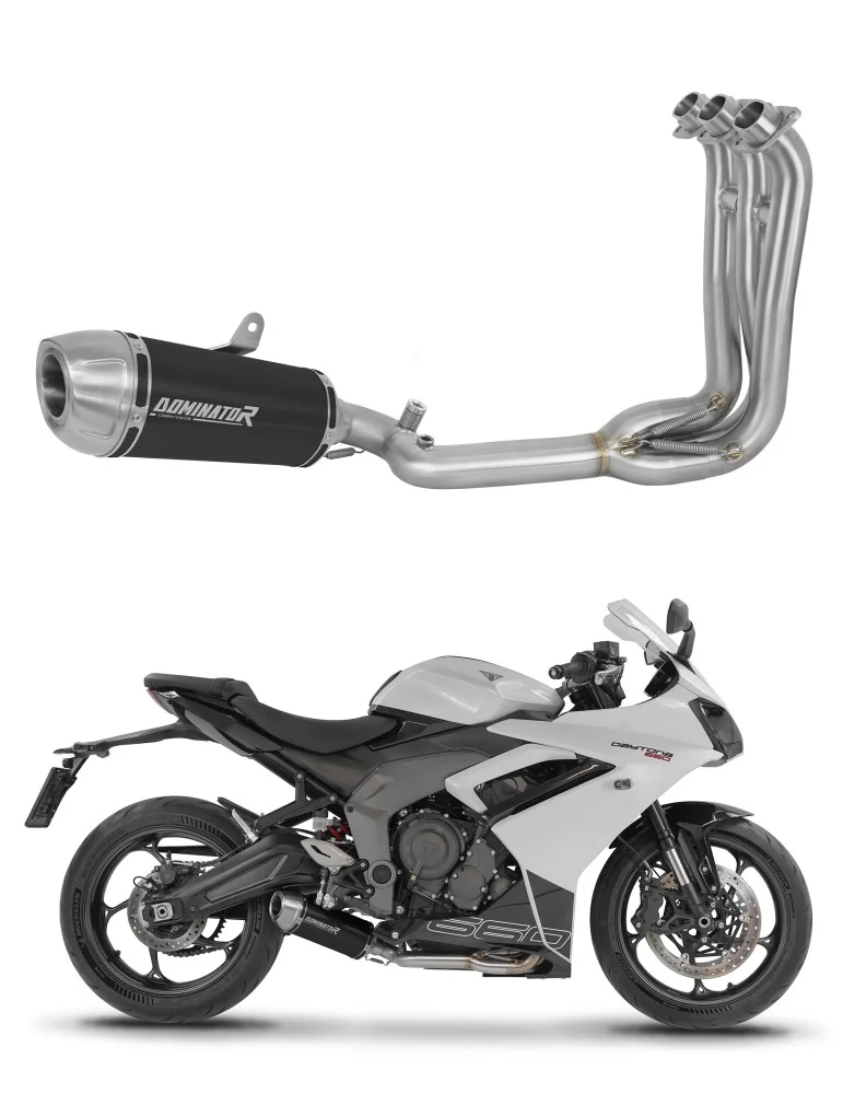 Ligne d'échappement complète inox Dominator S3 Noir pour Triumph Daytona 660 (2024-2026)