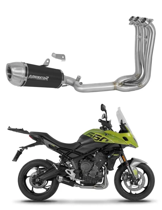 Ligne d'échappement complète inox Dominator S3 Noir pour Triumph Tiger Sport 660 2025-2026, vue 1