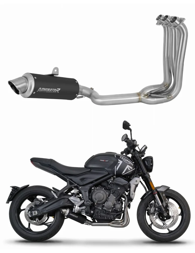 Ligne d'échappement complète inox Dominator GPF Noir pour Triumph Trident 660 (2021-2024)