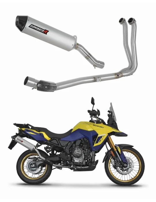 Ligne d'échappement complète inox Dominator MX2 pour Suzuki V-Strom 800 SE / DE 2023-2024, vue 1